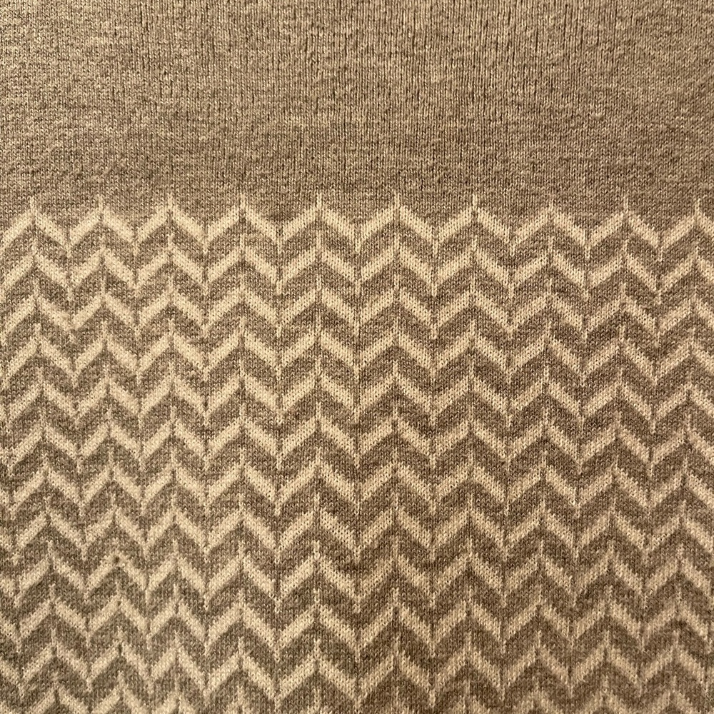 Aspen sweater soft gray and white herring bone with solid grey mock neck - Picture 5 of 9